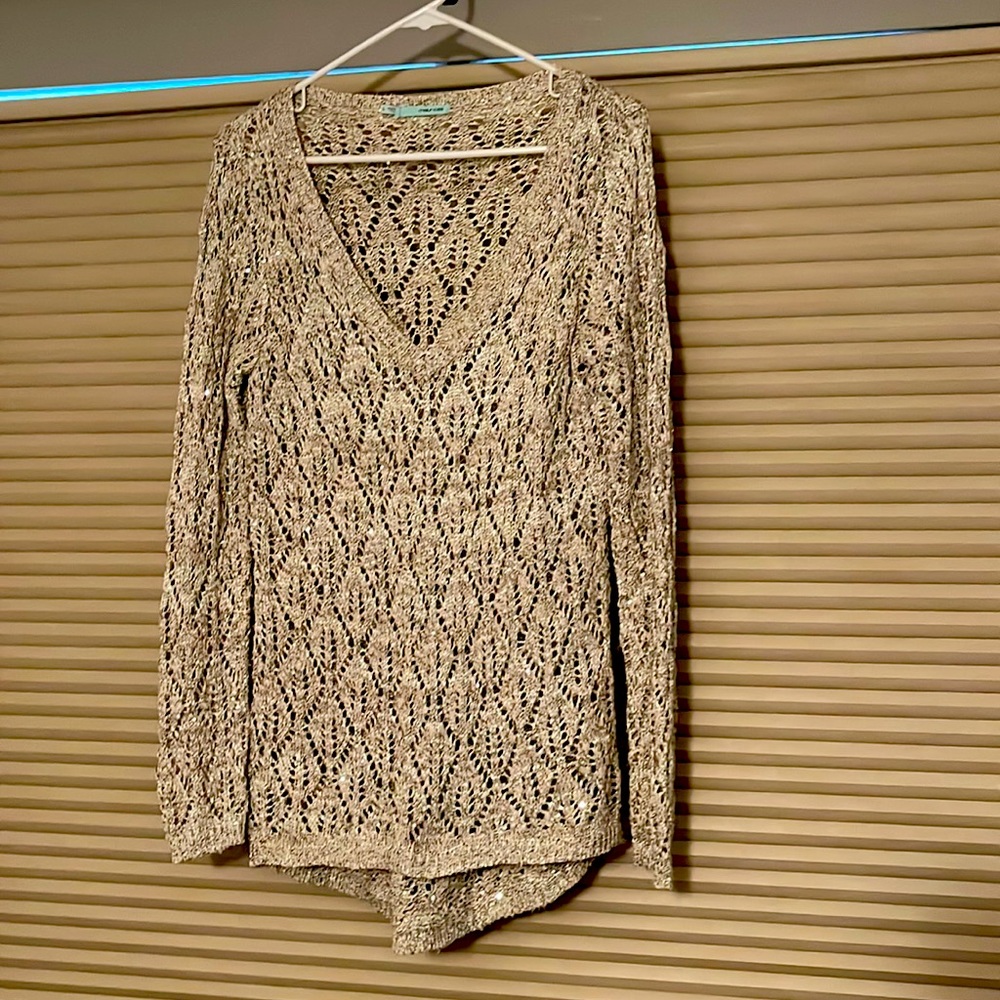 Sequin gray lightweight sweater